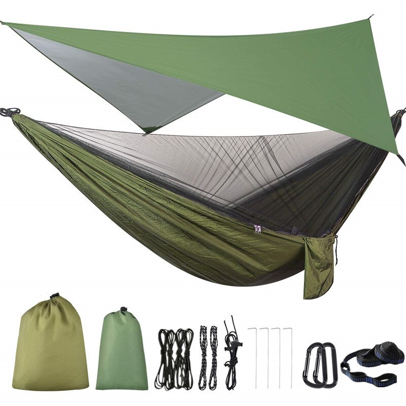 Hamac-de-Camping-avec-moustiquaire-et-auvent-en-Nylon-Portable-sangles-d-arbre-pour-randonn-e