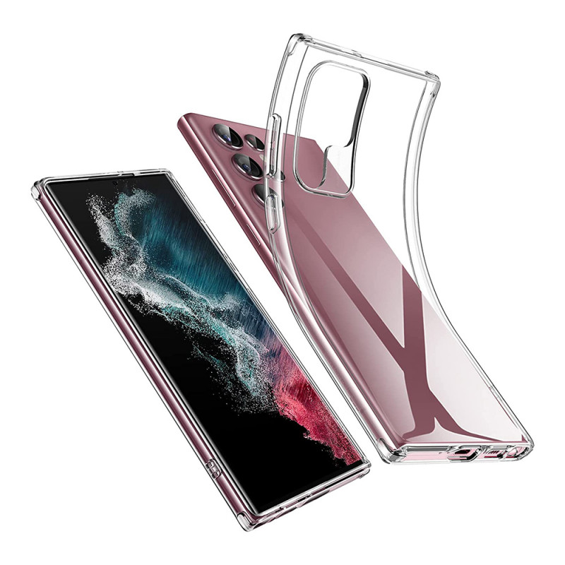 Coque Silicone Transparente + Verre Trempe Pour Samsung Galaxy S22