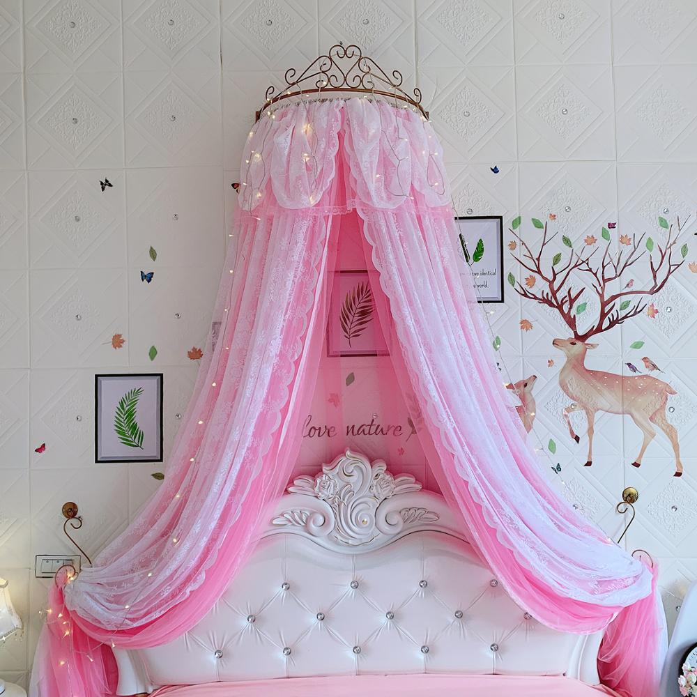 Princess Bed Canopy with Crown | Pink Veil