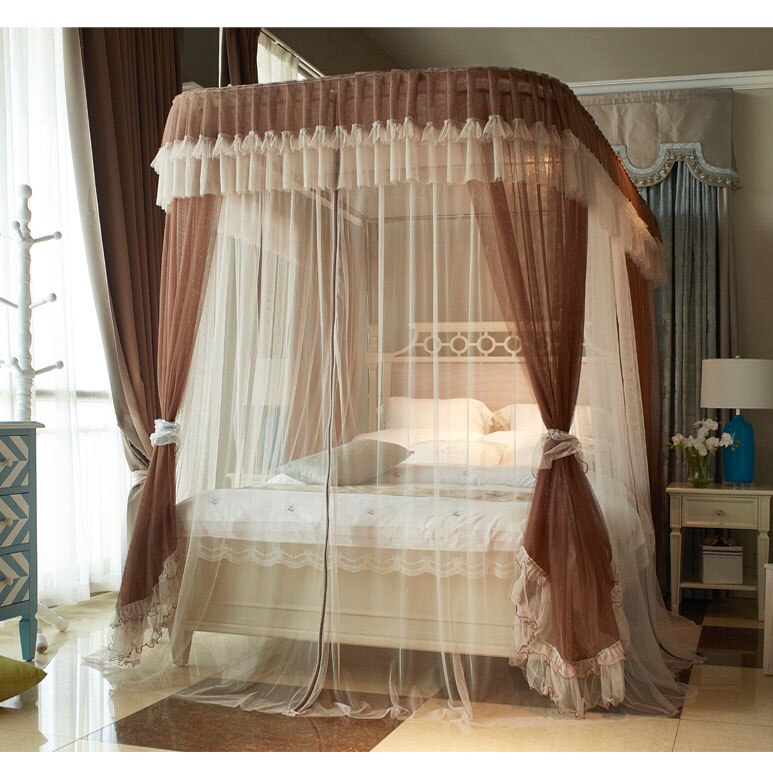 Adult Canopy Bed | Brown Romance