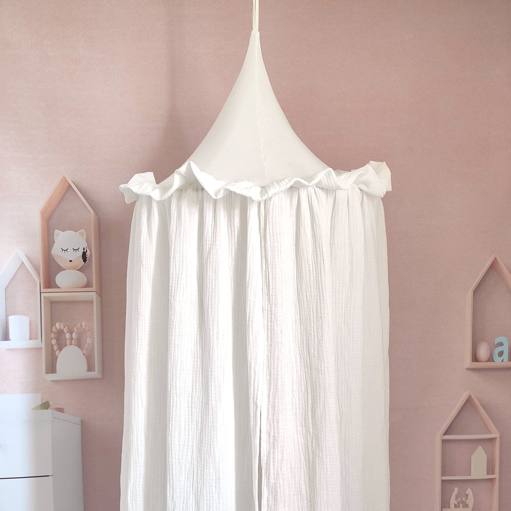 Baby Bed Canopy | Cotton Muslin Snow | Super Sweetness