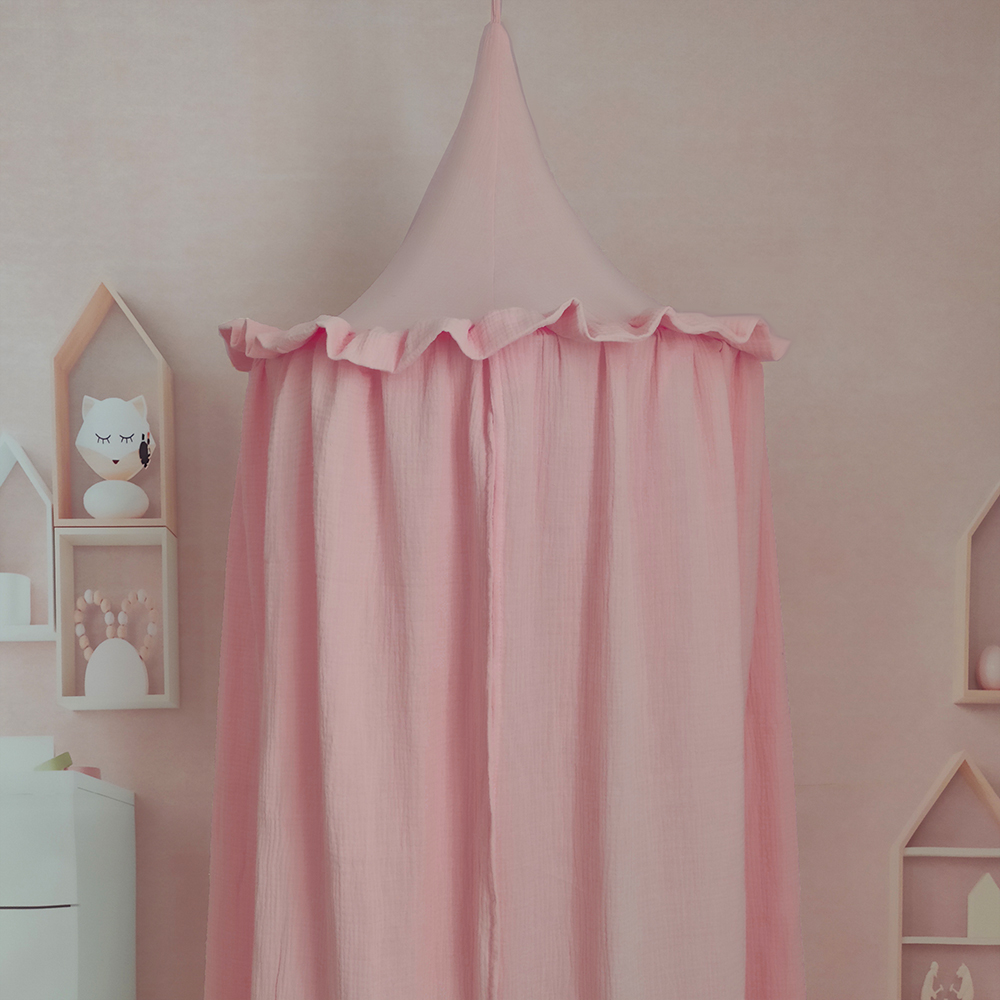 Baby Bed Canopy | Cotton Muslin Pink | Super Softness