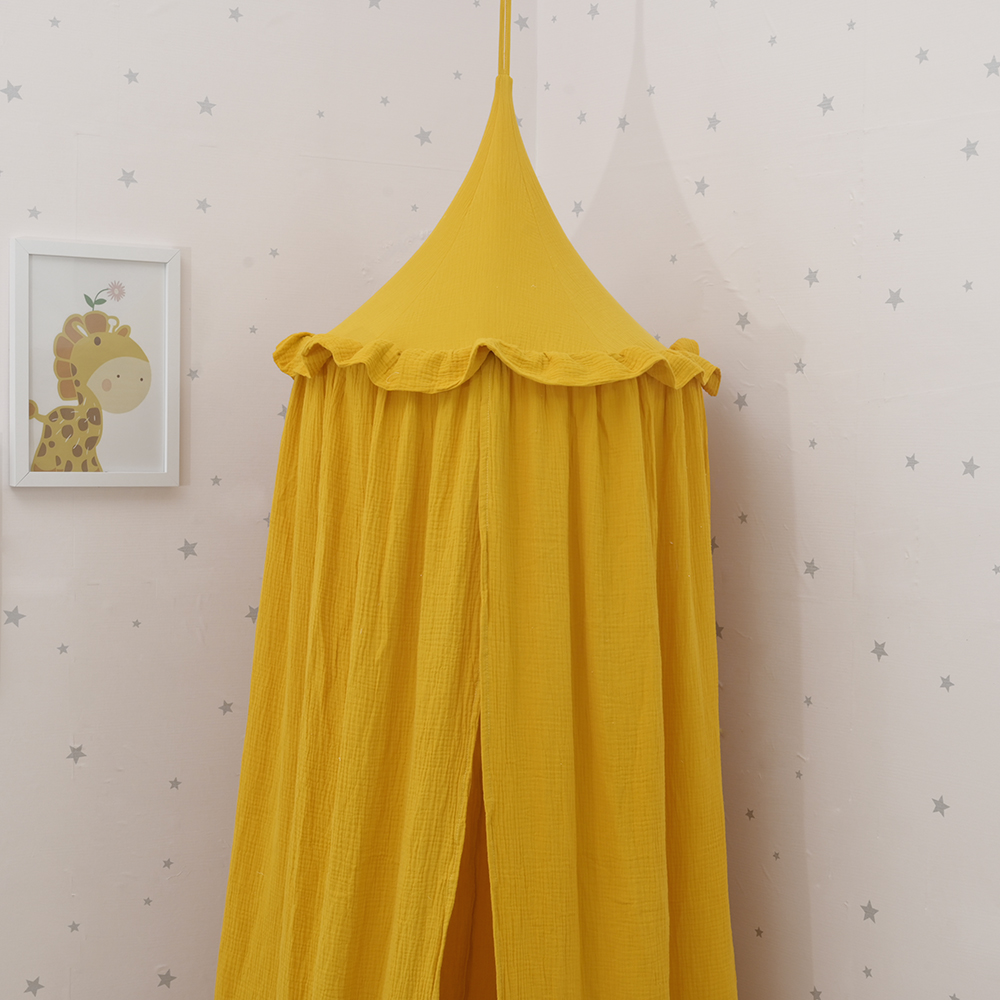 Baby Bed Canopy | Cotton Muslin Gold | Super Softness