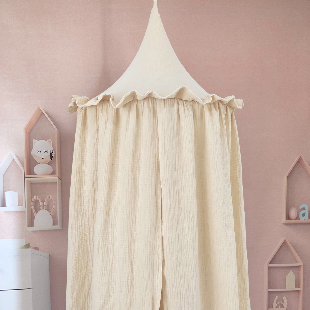 Baby Bed Canopy | Cotton Muslin Sand | Super Softness