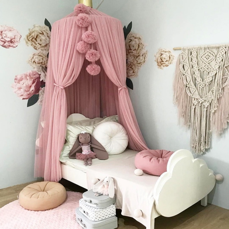 Baby Bed Canopy | Pink Candy Coated