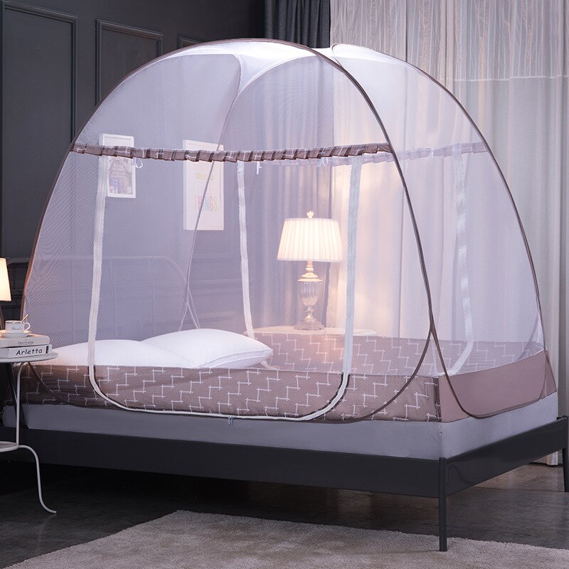 Double Bed Mosquito Net | Brown Minimalist Design