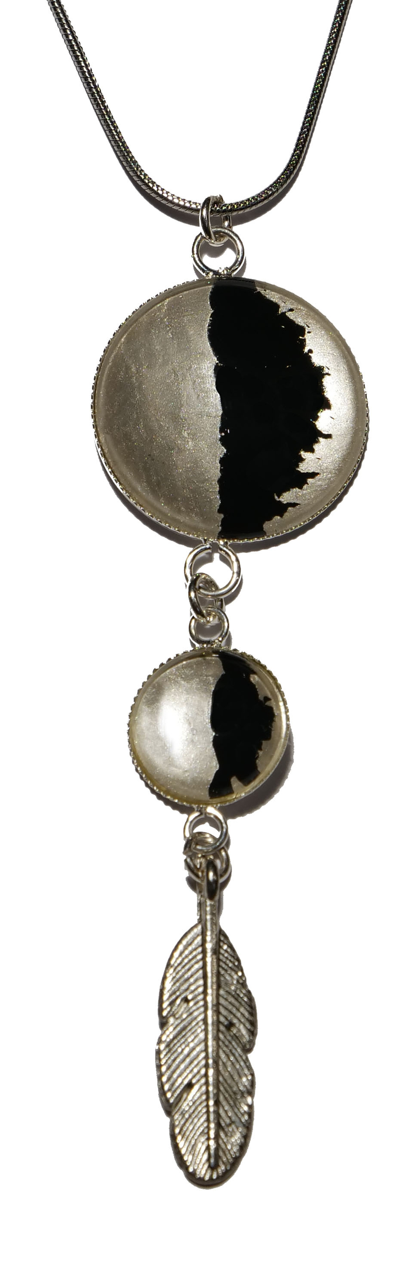 plume argent noir