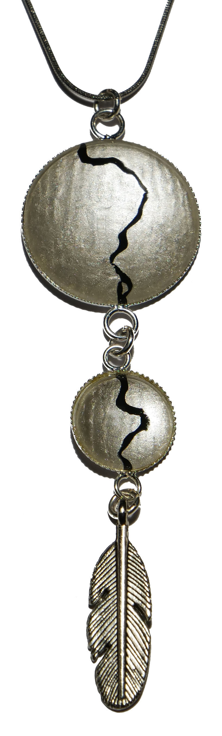 Collier Plume argent~cuivre