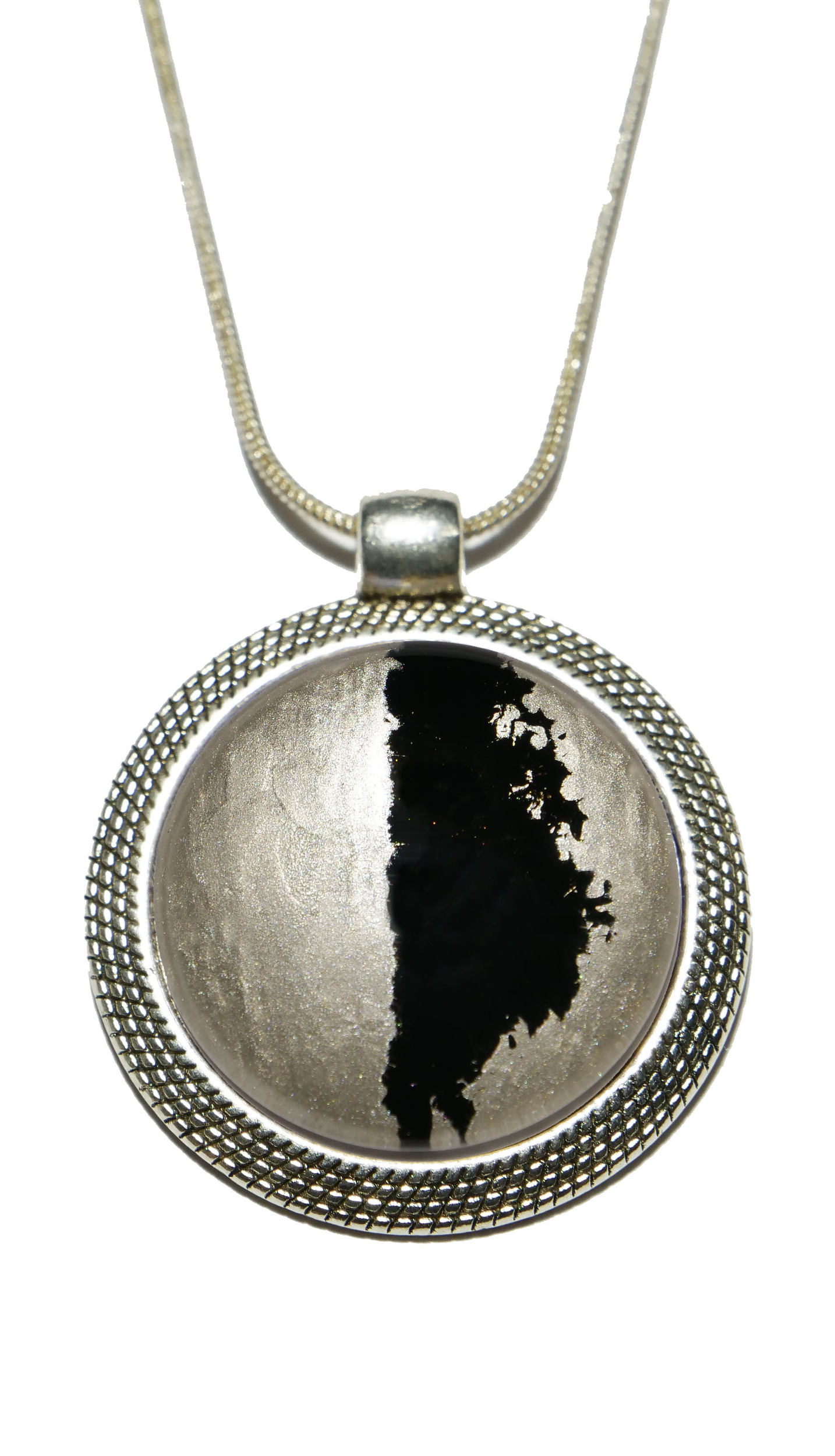 sautoir argent noir