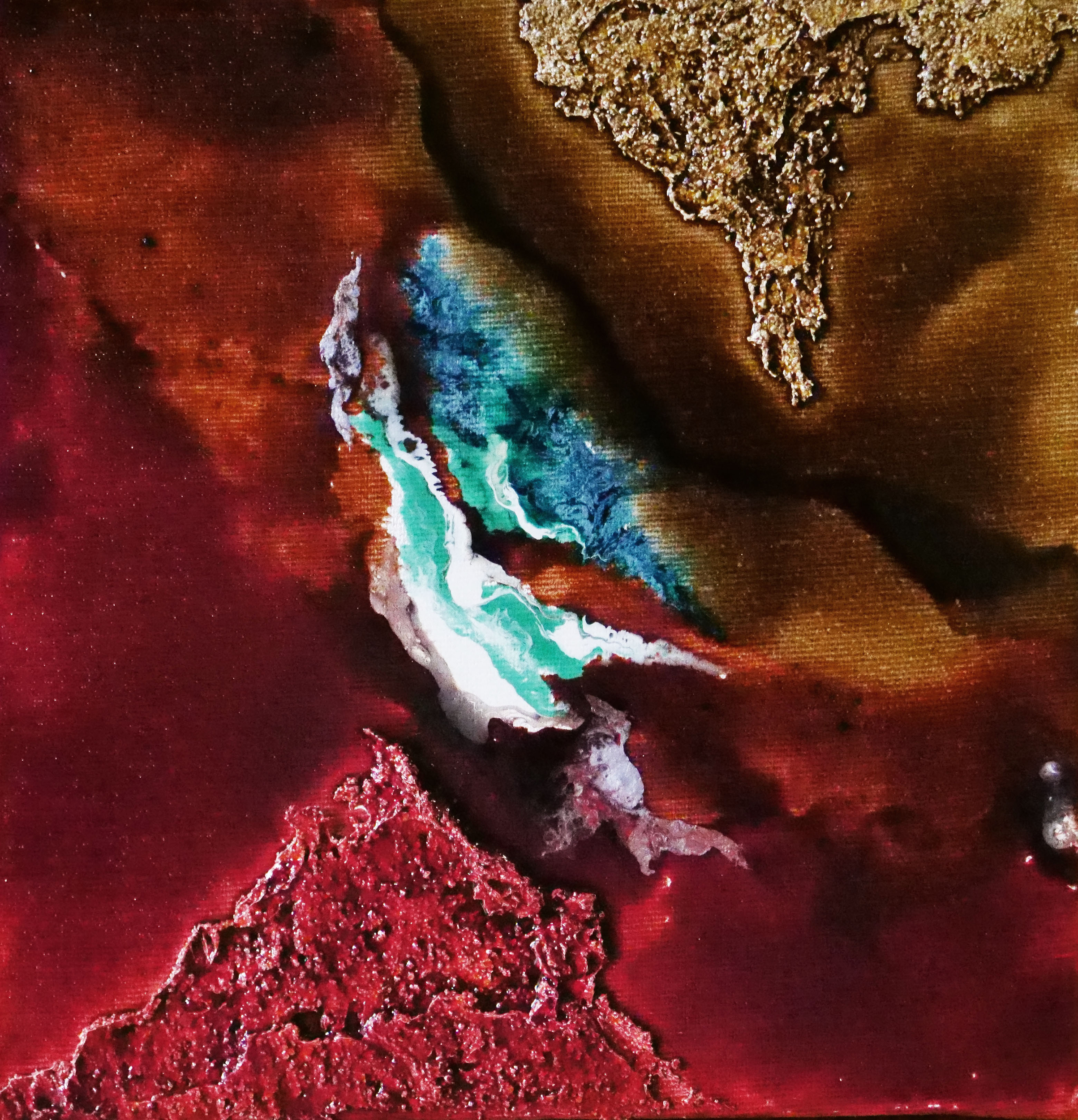 Abstrait Rouge-Marron 20x20 cm