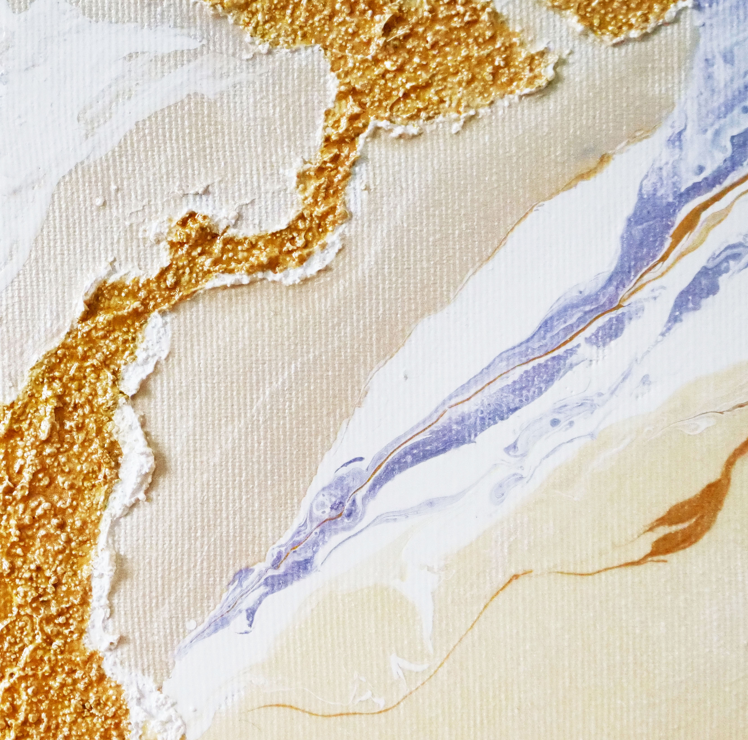 Abstrait Blanc & Doré