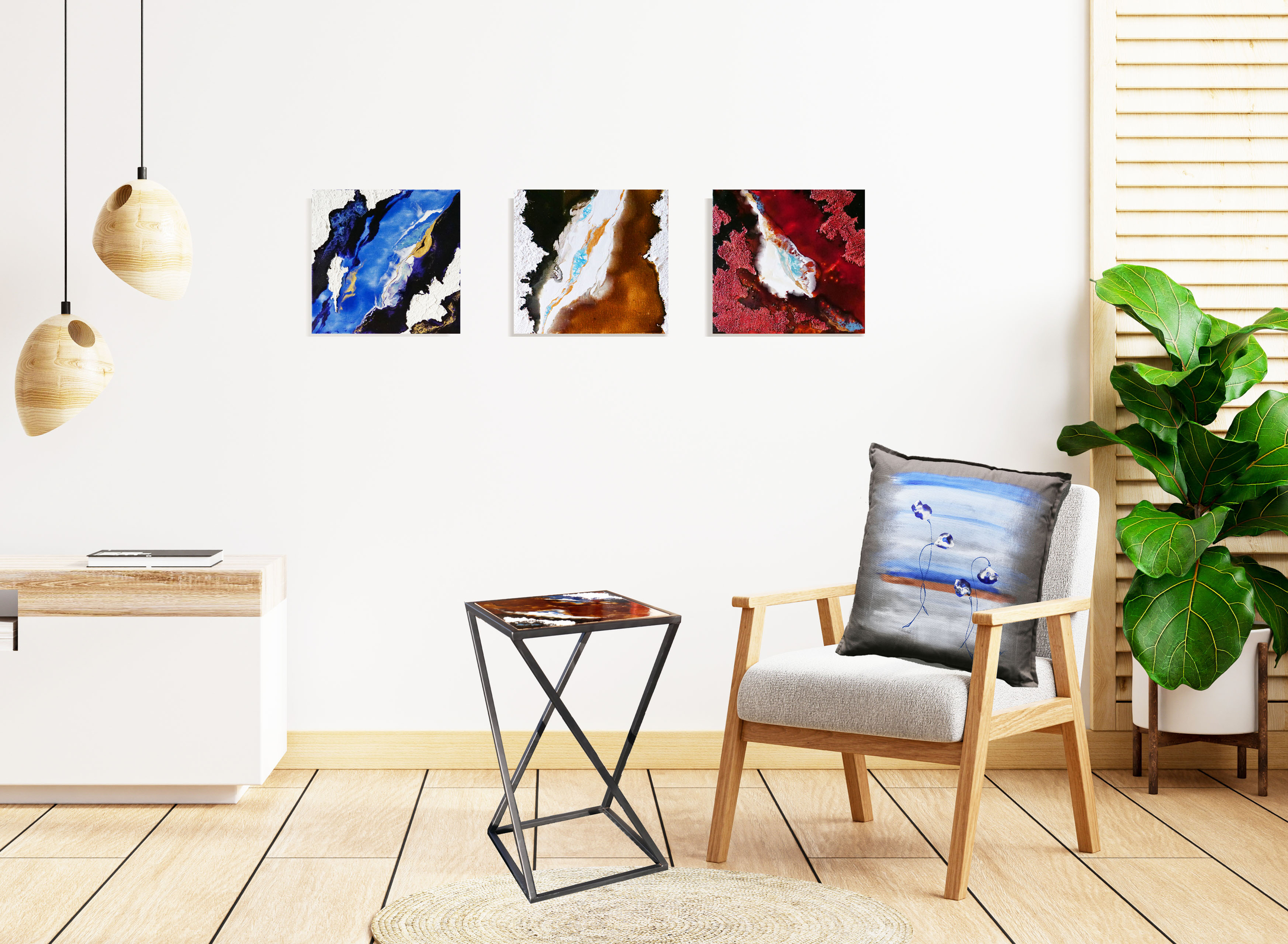 living bleu marron marr-rouge