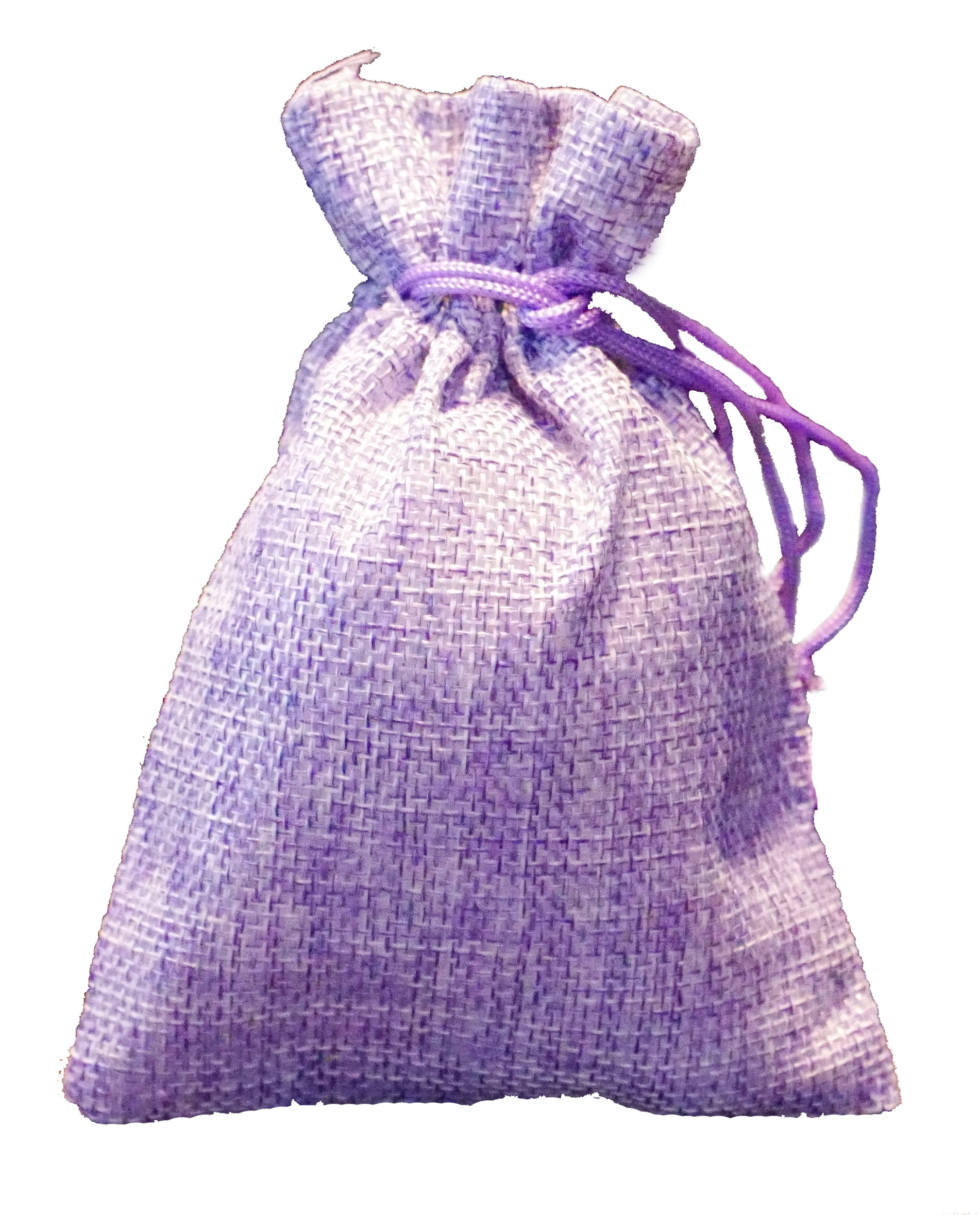 Sac à cordon, toile de jute lilas