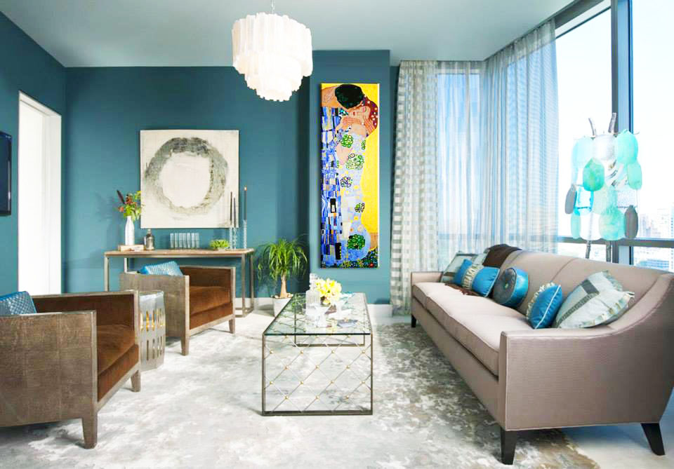 interieur klimt bleu