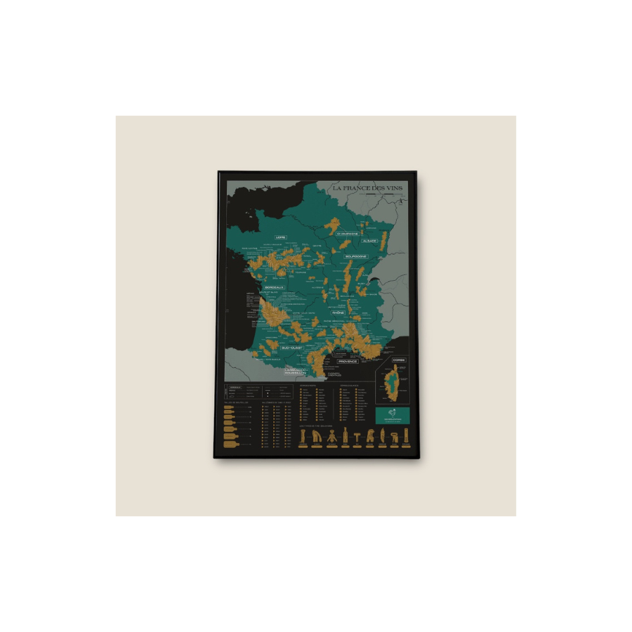 Carte à Gratter, la France des Vins/Vins Lifestyle/50X70cm/Flakon