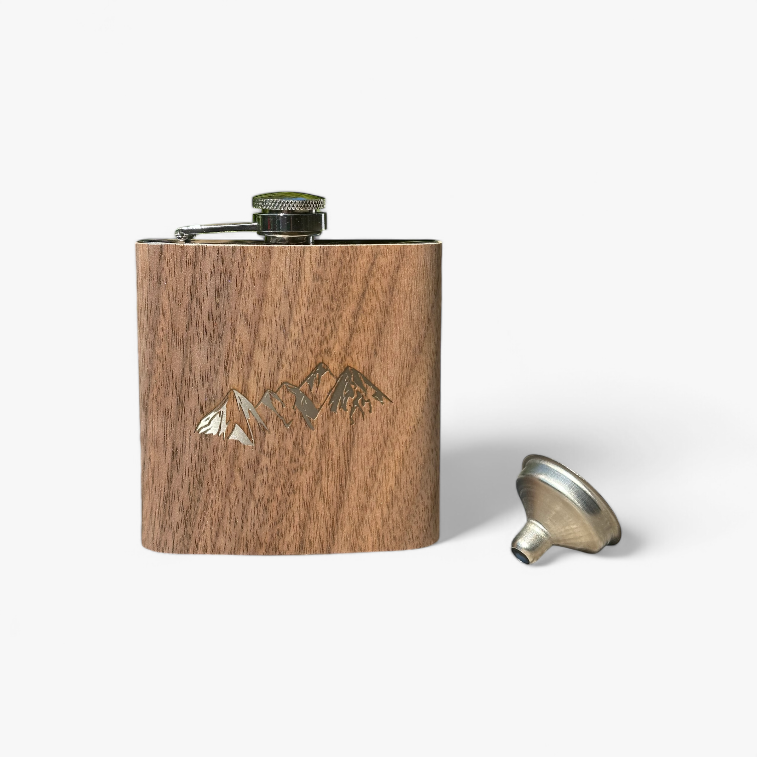 Flasque Alcool Inox, Bois, Motif/Flasques alcool/150 ml/Cowstyle