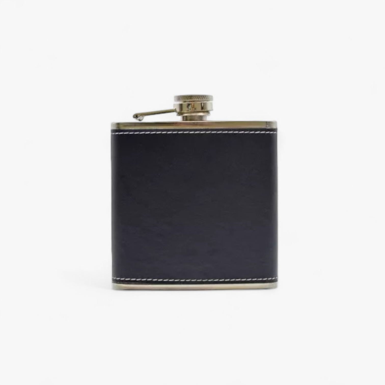 *Flasque Inox Gainée Cuir Noir 150 ml – Belle Idée Cadeau