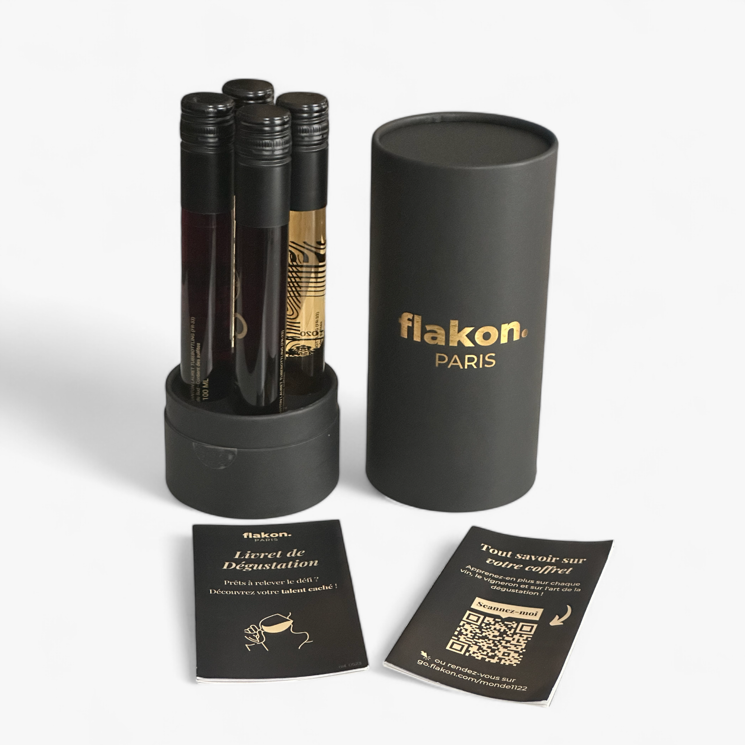 Coffret Vin du Monde Flakon – 4 Vins en Tubes de 100 ml