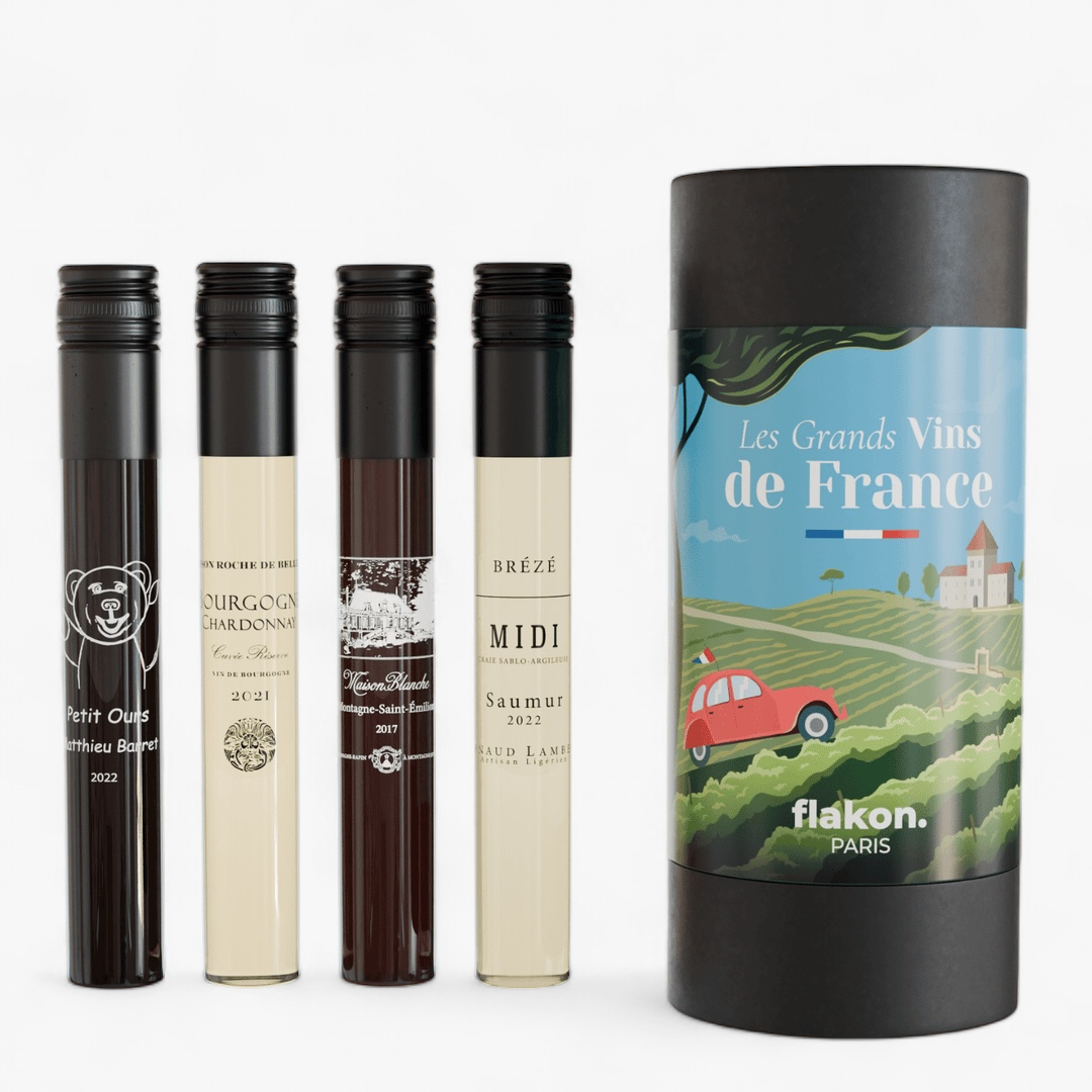 Coffret Découverte Vins France/Nos coffrets/Flacons Tubes/Flakon
