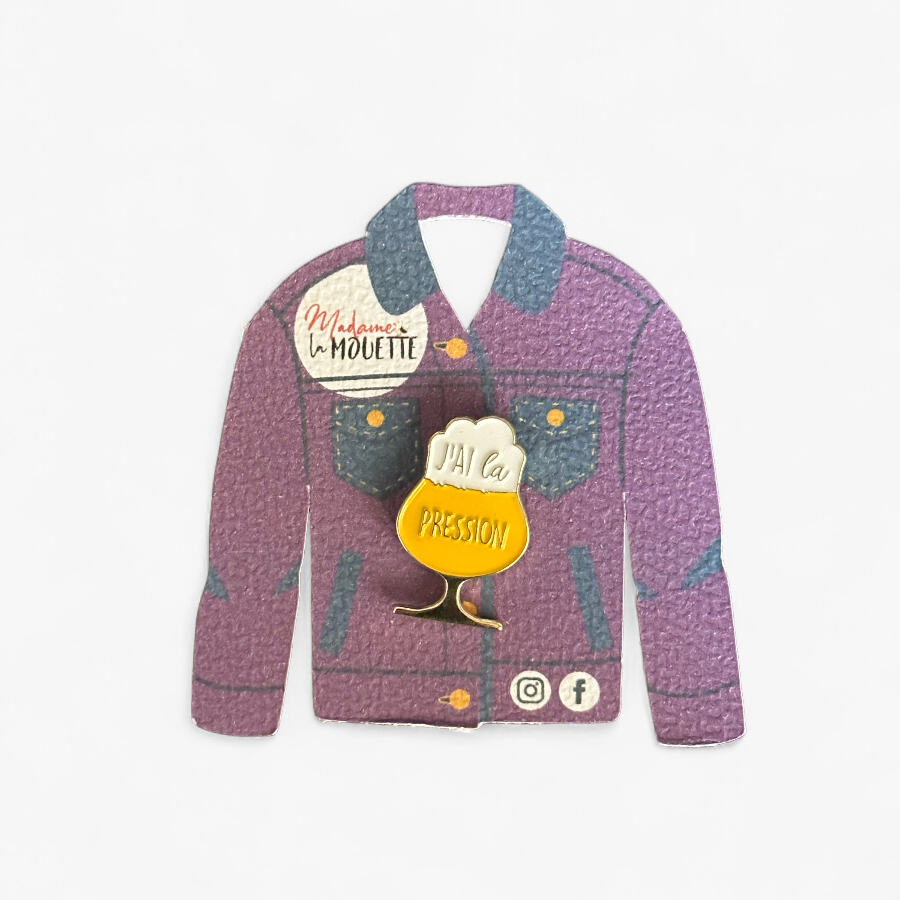 Pins Verre de Bière /Elégance Œnophile/Métal/Madame La Mouette