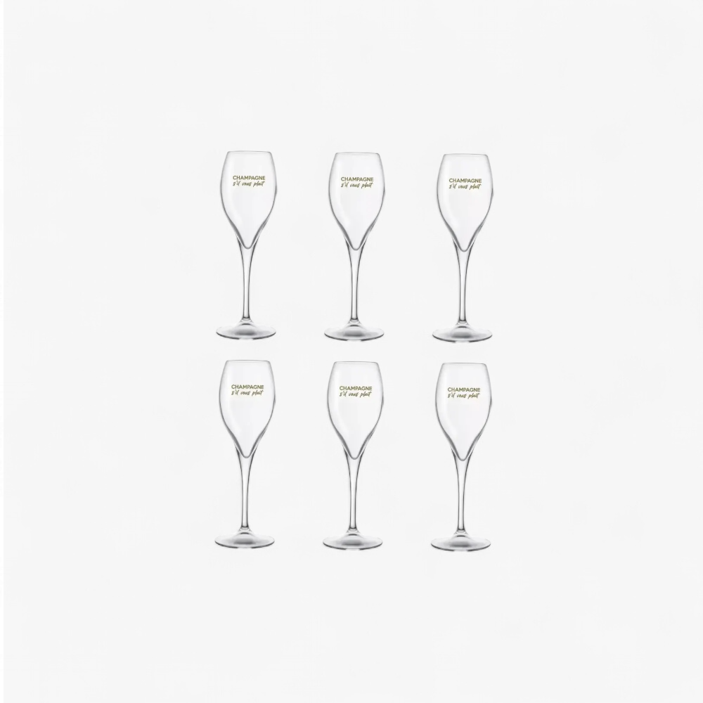 Flûtes Champagne “Champagne s’il vous plaît” – Lot de 6
