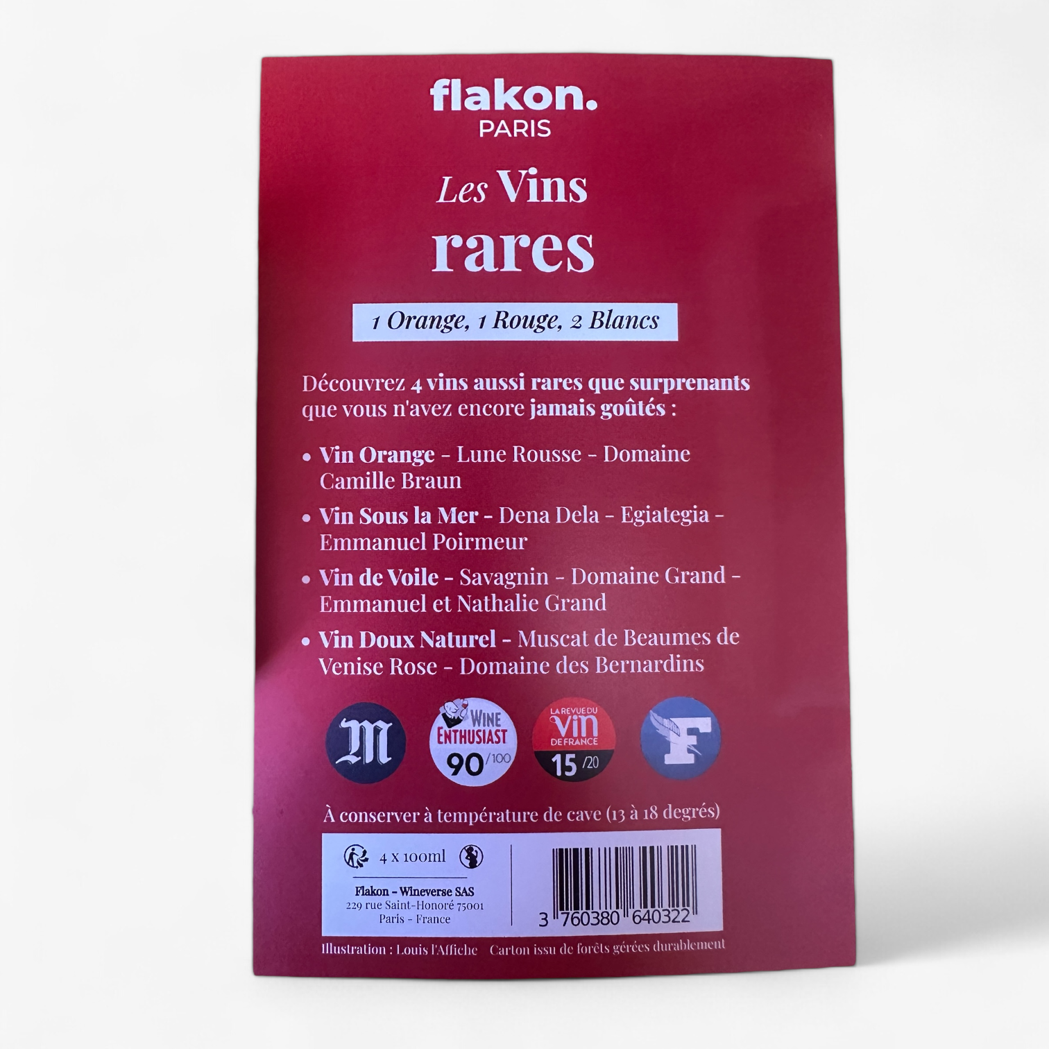 Coffret Dégustation Vins Rares/Nos coffrets/Flacons Tubes /Flakon
