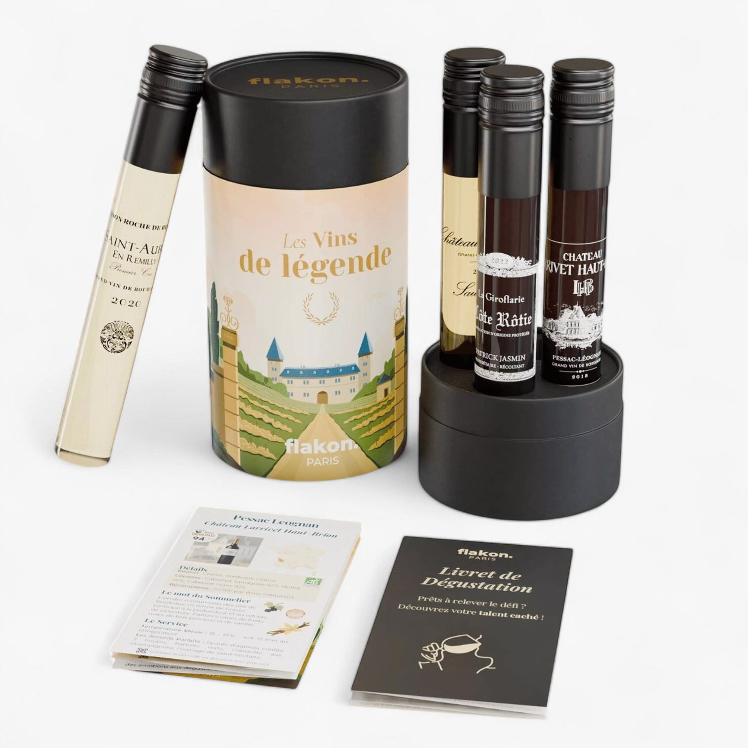 Coffret Dégustation Vins Legende/Nos coffrets/Flacons Tube/Flakon