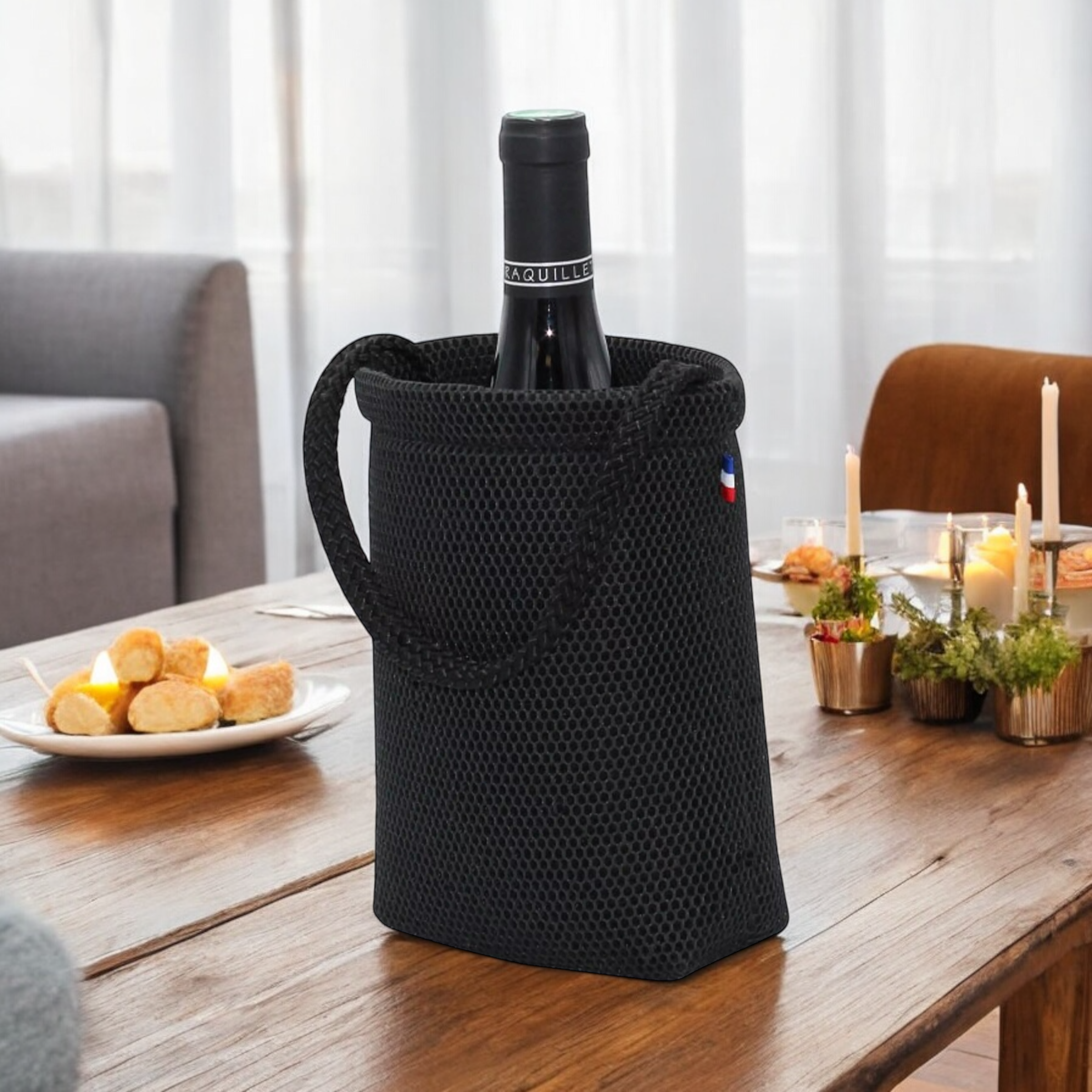 Sac Isotherme Porte-Bouteille Nomad, Noir - Made in France