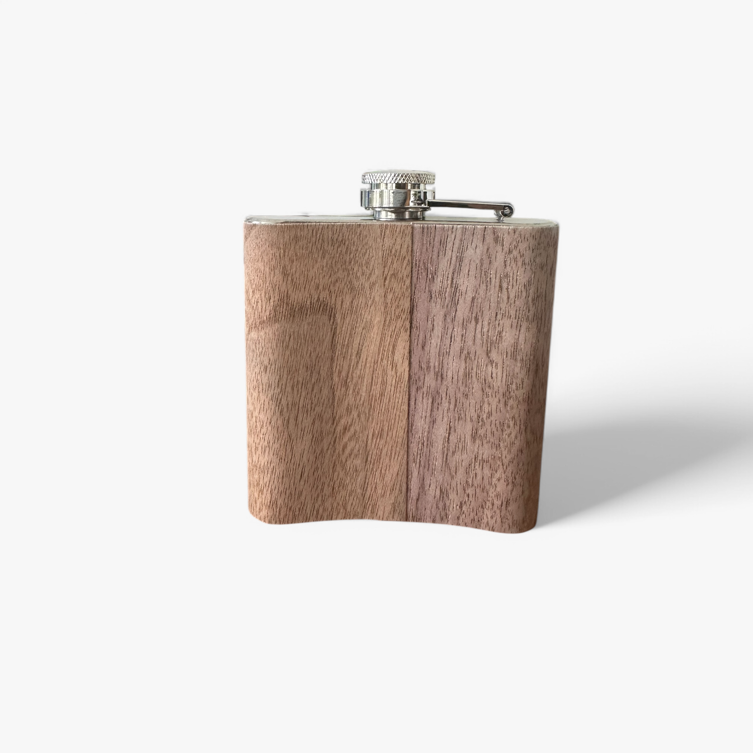 Flasque à Alcool Inox et Bois, Motif Cerf