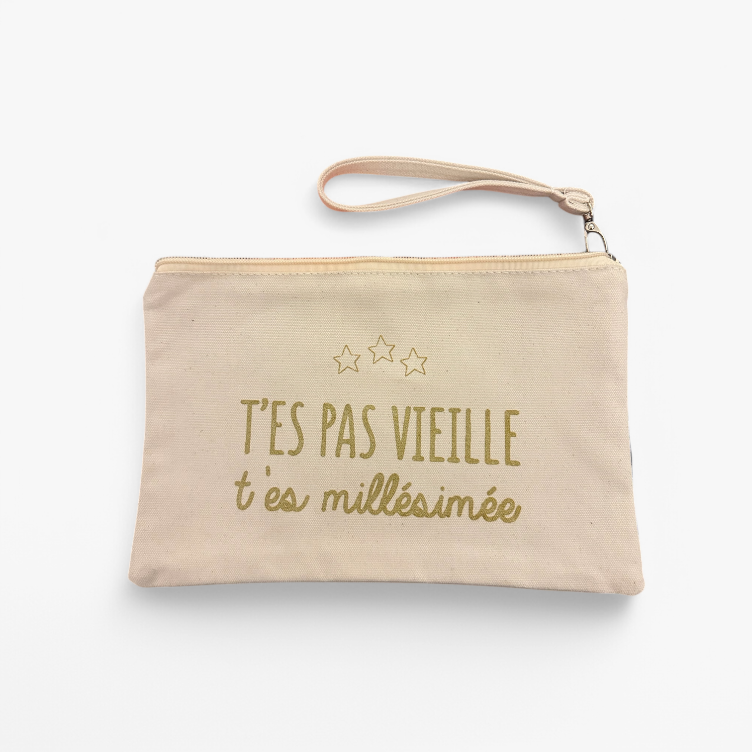 Pochette Femme avec Dragonne en Coton-Humour anniversaire