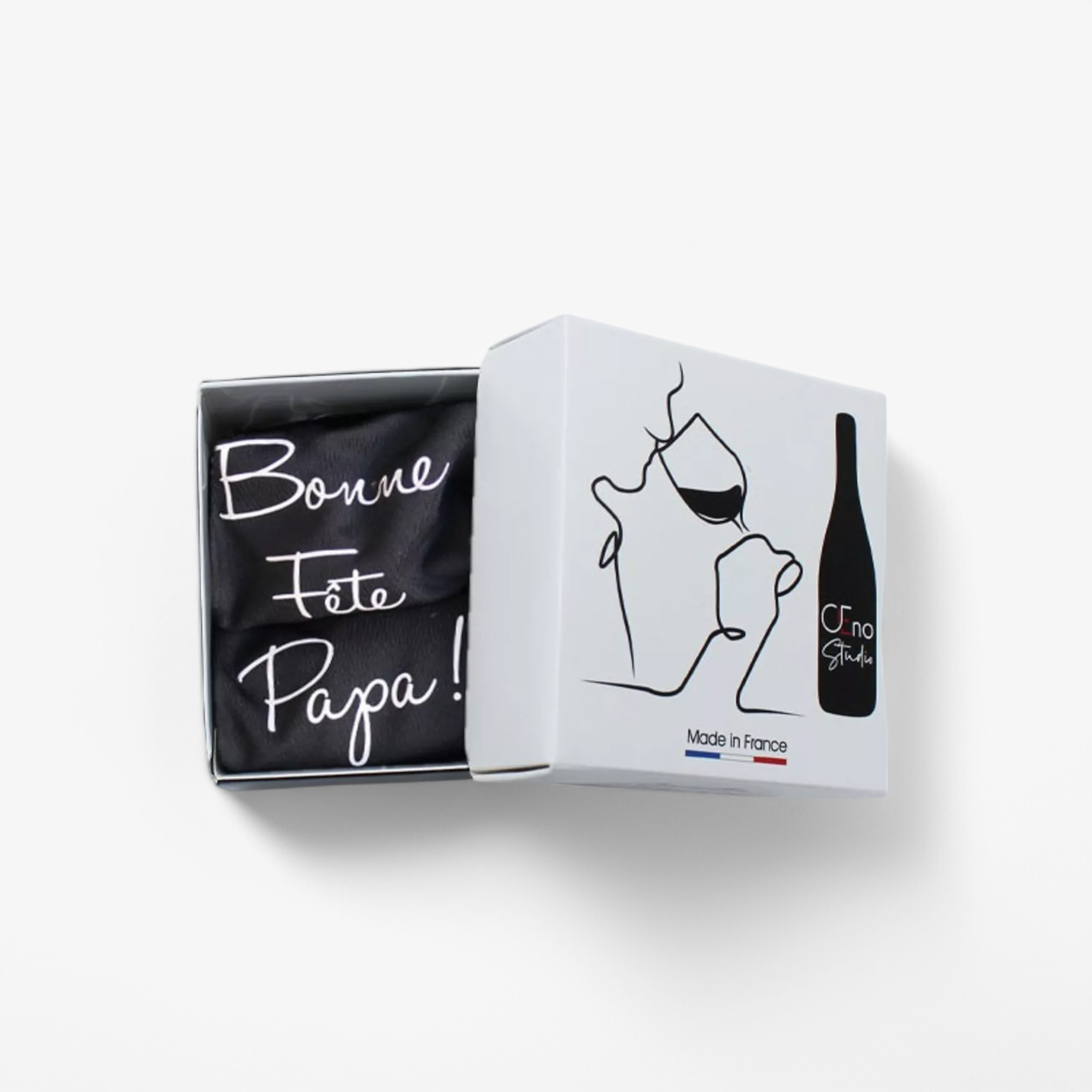 Duo Chaussettes Dégustation Bouteille Vin, Fête des Pères