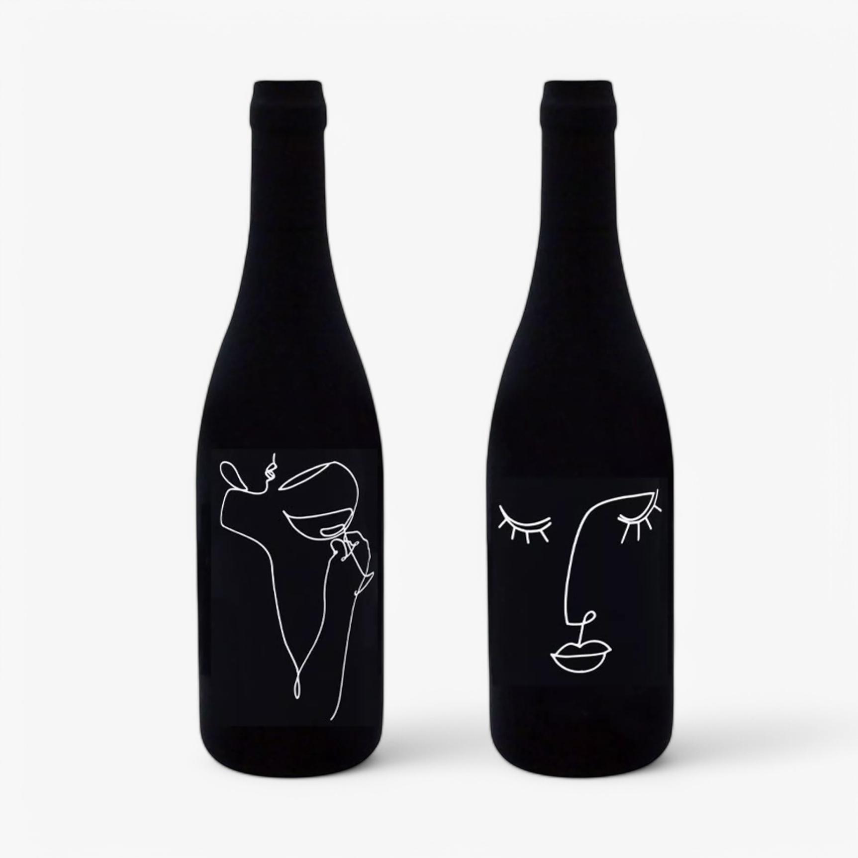 Duo Chaussettes Dégustation Bouteille Vin, Motifs Contemporains