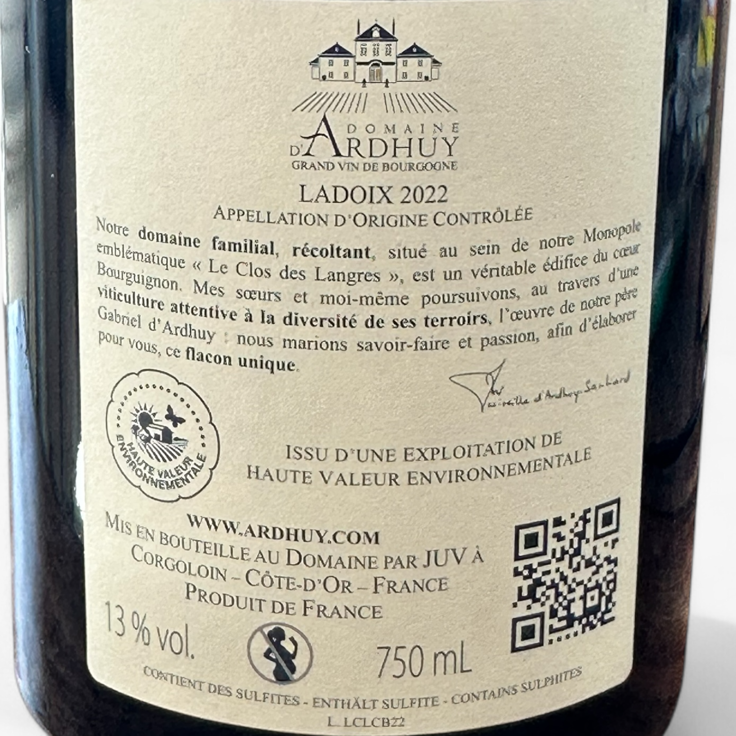 Coffret Vin Cadeau, Bourgogne Ladoix 2022 Domaine dArdhuy