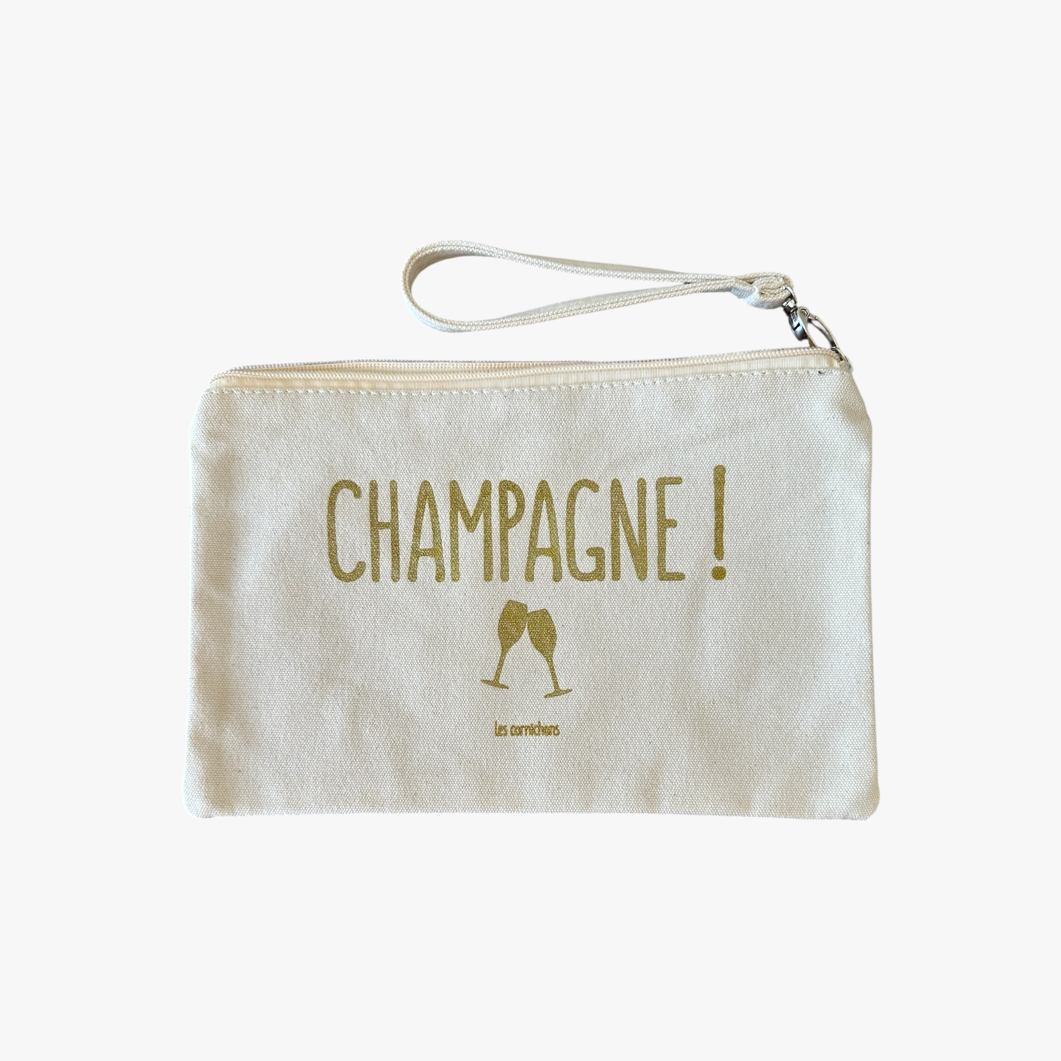Pochette Coton avec Dragonne Femme,  inscription "Champagne"