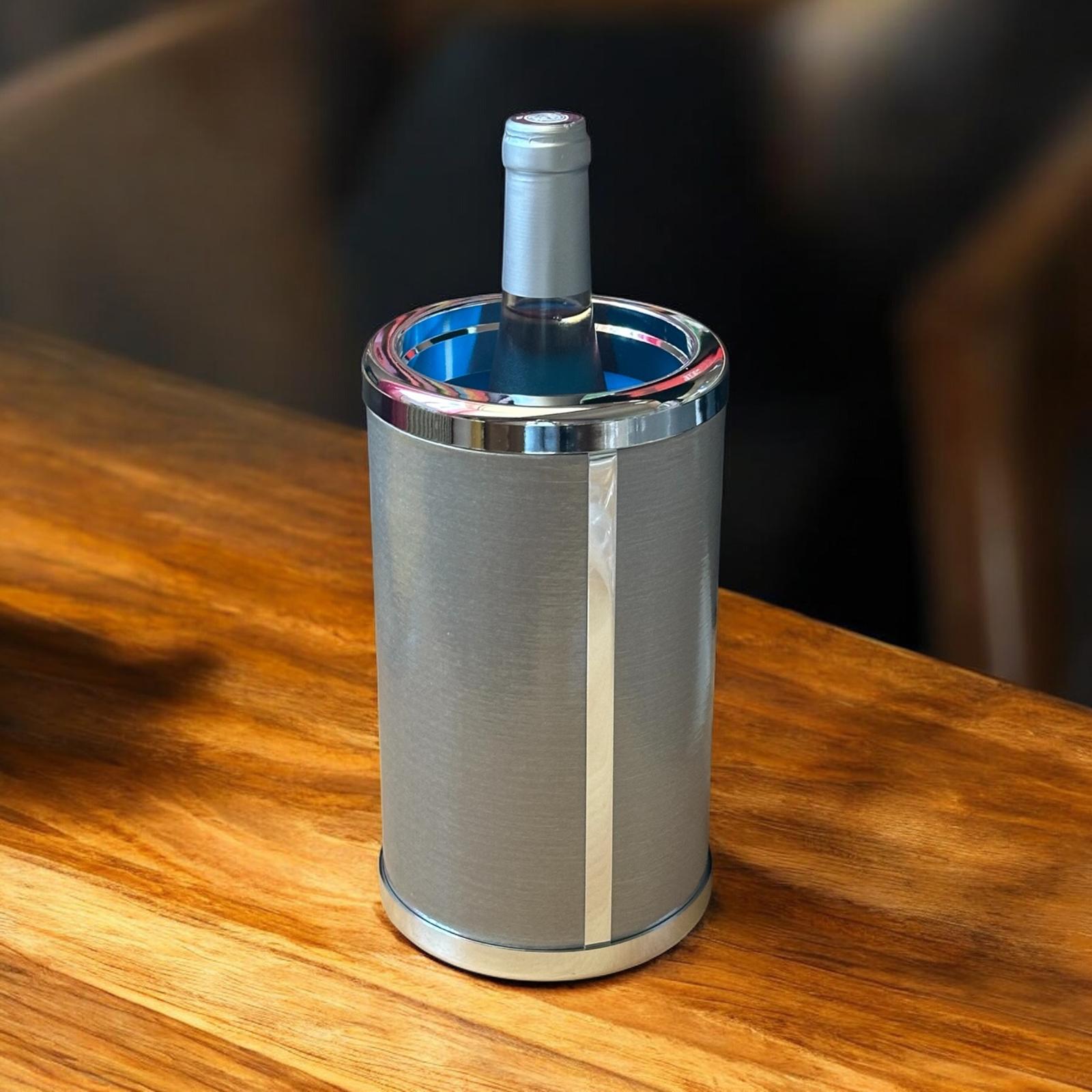 Seau à vin isotherme taupe avec pain de glace