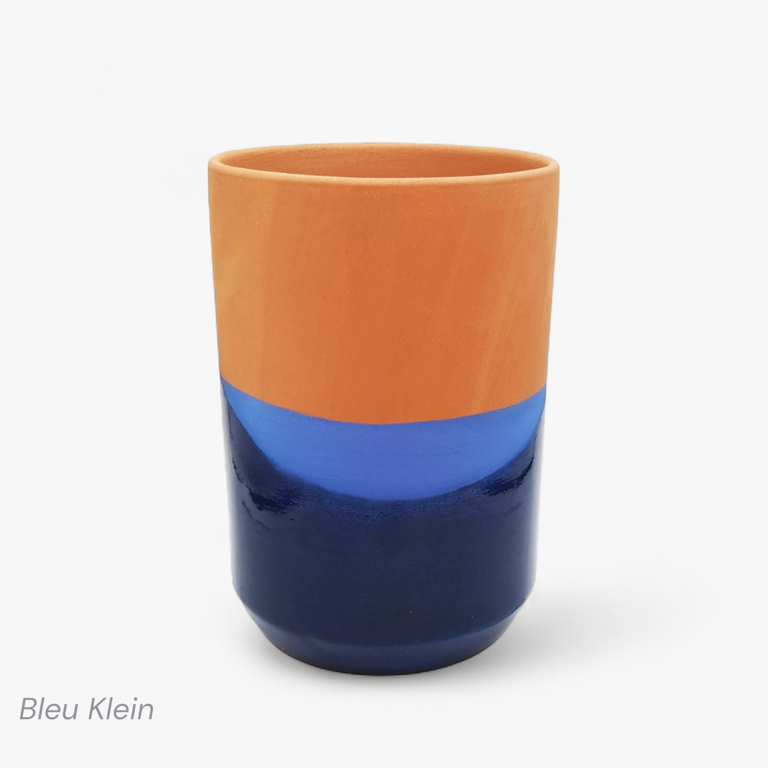 rafraichisseur bouteille terre cuite faïence bleu klein