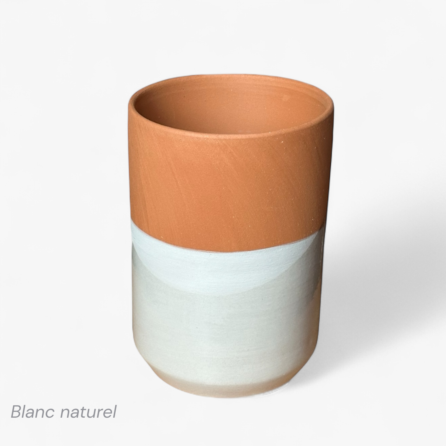 rafraichisseur bouteille terre cuite faïence blanc naturel