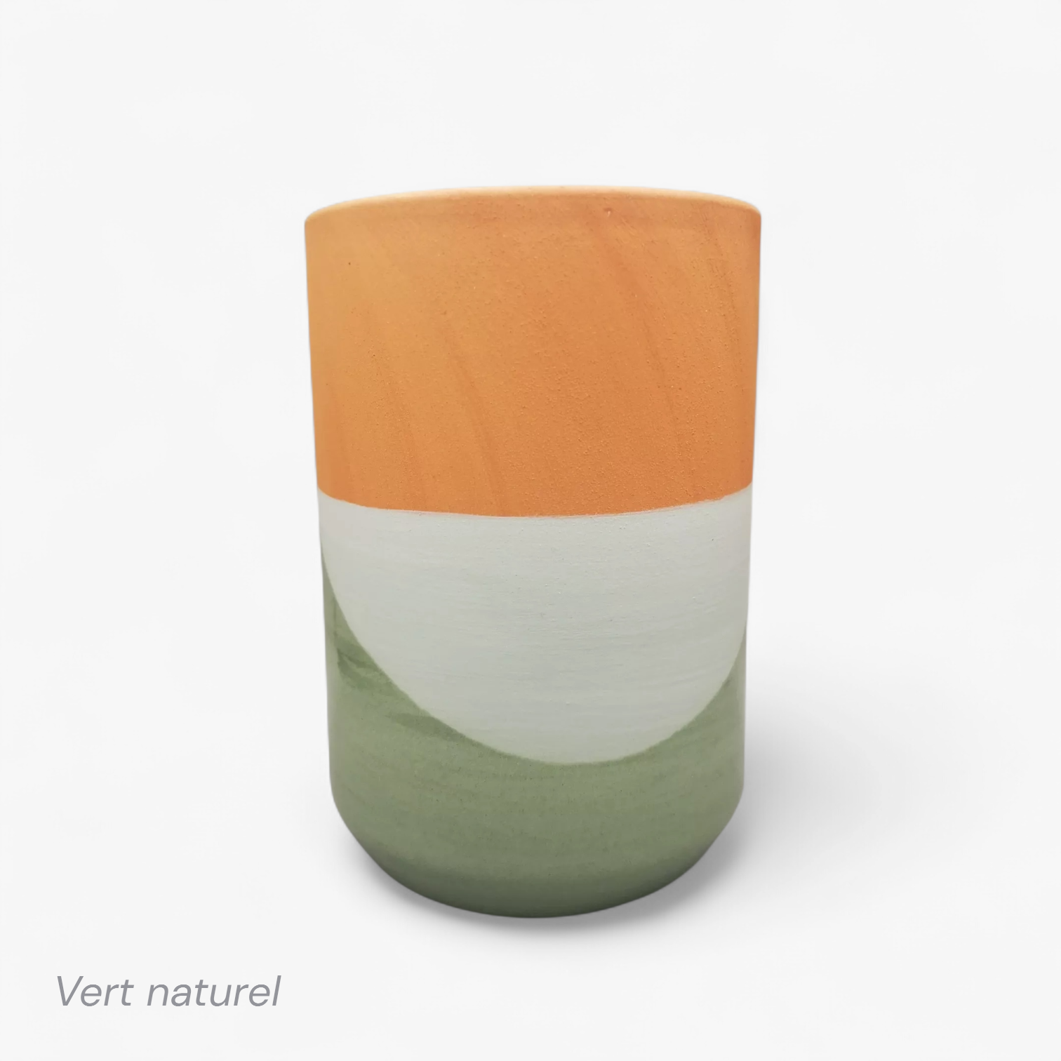 rafraichisseur bouteille terre cuite faïence vert naturel