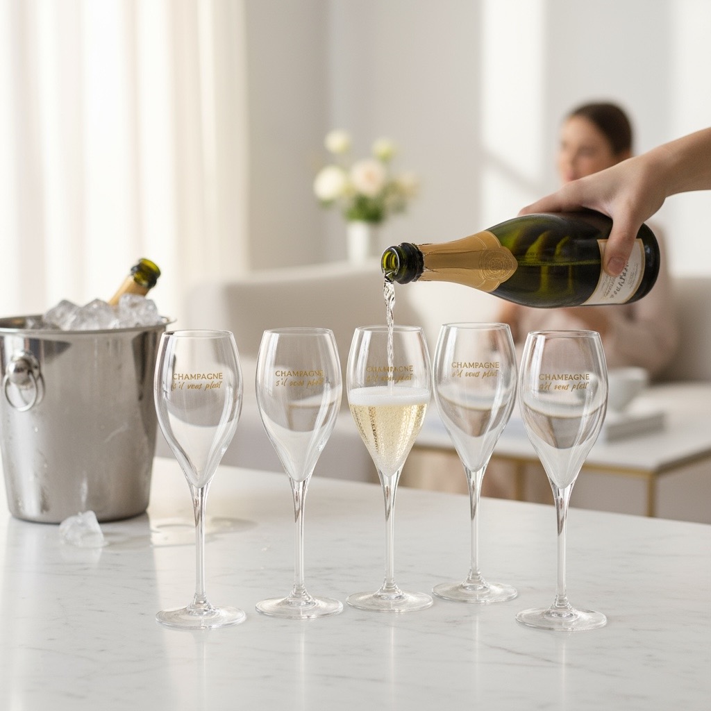 Flûtes Champagne “Champagne s’il vous plaît” – Lot de 6