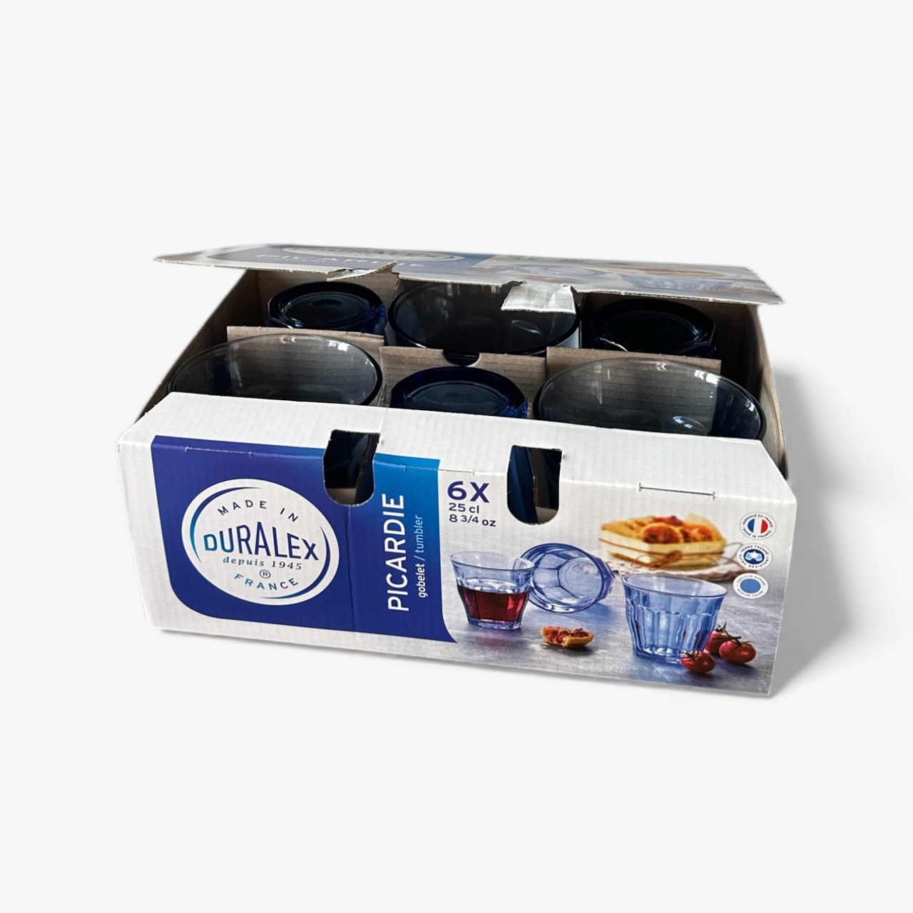 Verre Duralex Picardie 25 cl Bleu Transparent – Lot de 6