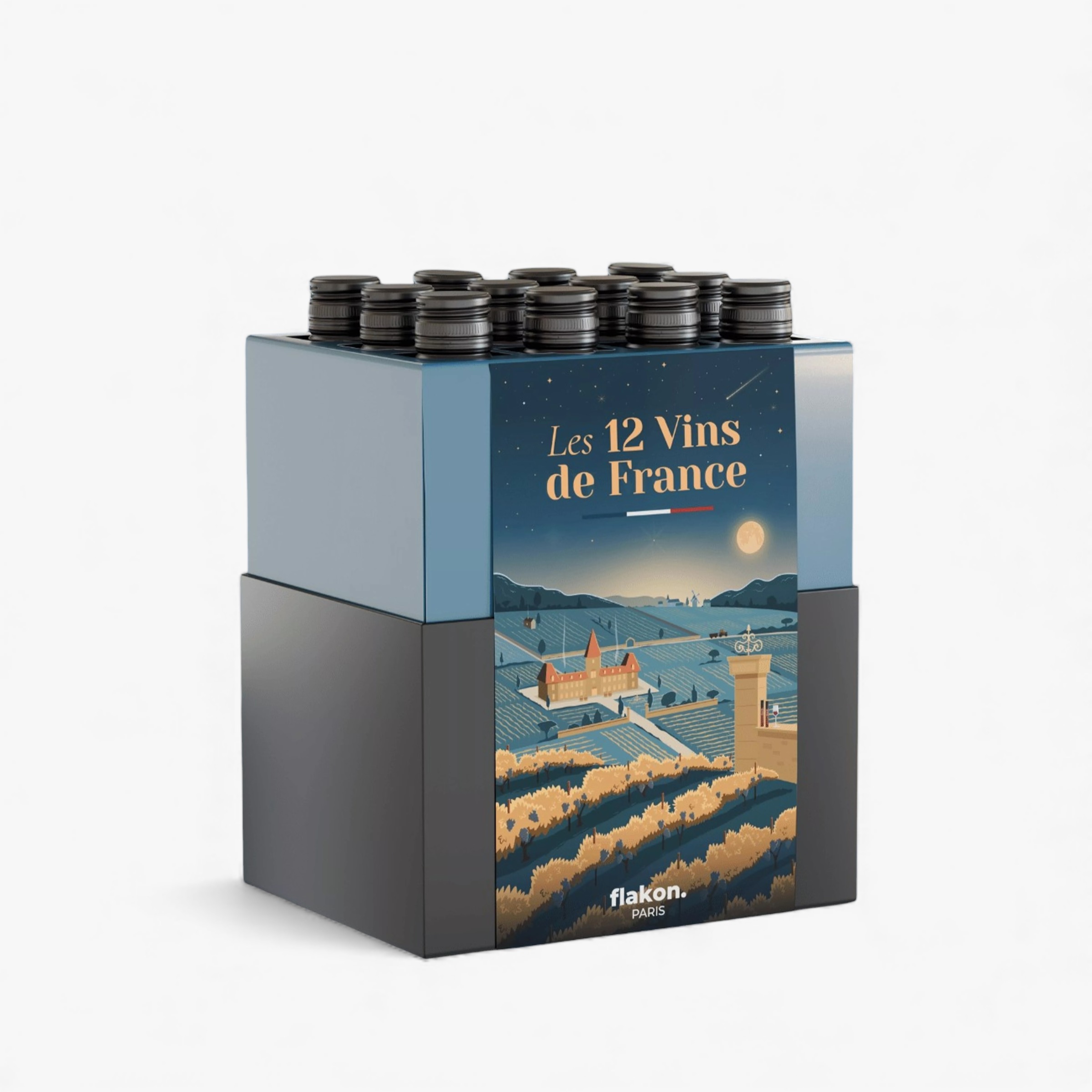 Coffret Dégustation 12 Vins de France en Tubes, Flakon Paris