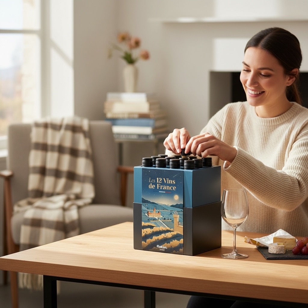 Coffret Dégustation 12 Vins de France en Tubes, Flakon Paris