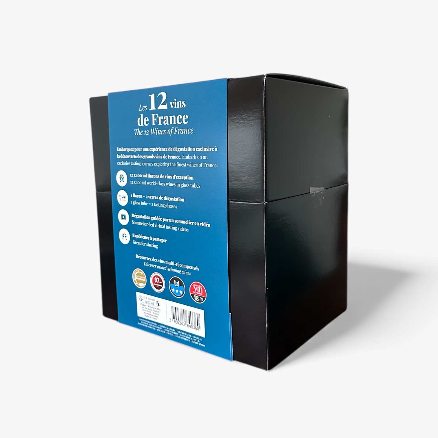 Coffret Dégustation 12 Vins de France en Tubes, Flakon Paris