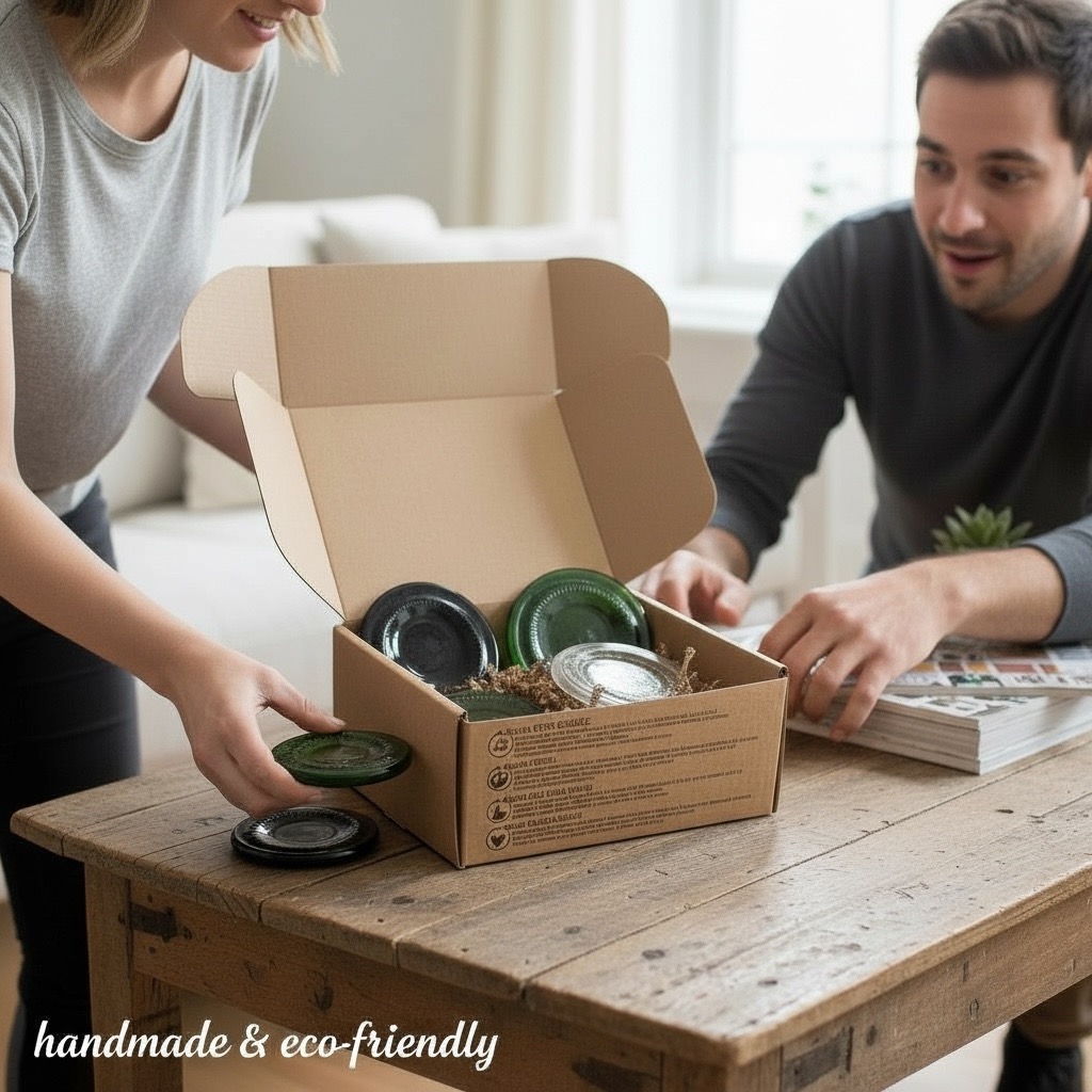 Coffret de 4 dessous de verres assortis – Verre recyclé