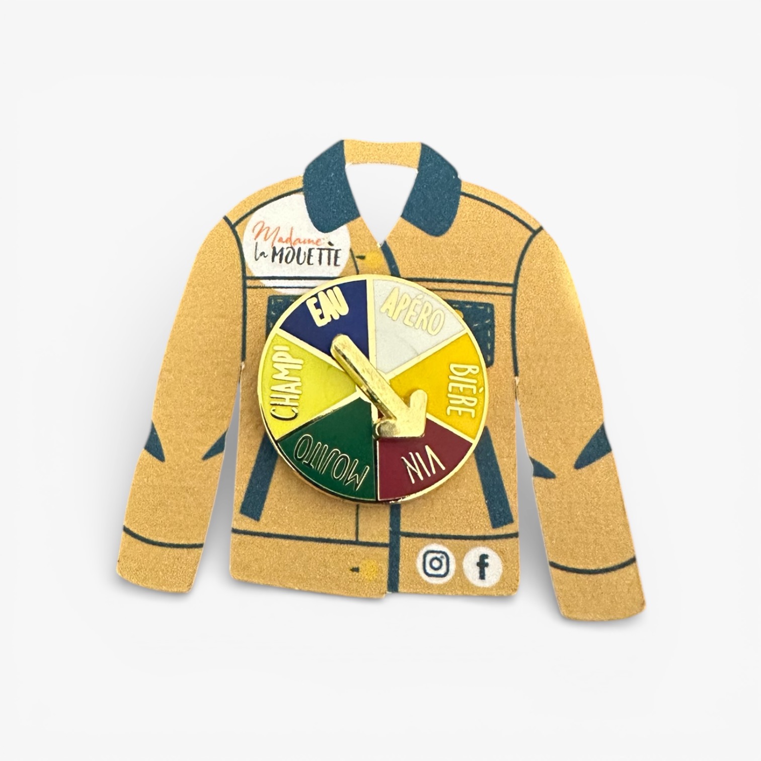 Pin’s Apéro Original – Broche métal doré à Flèche Tournante