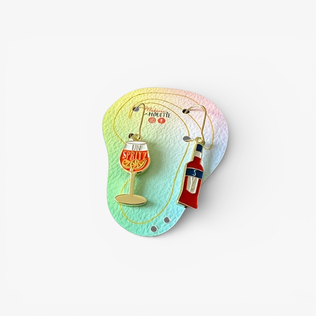 Boucles d’oreilles métal doré, Un Spritz SVP – Bijou Apéro