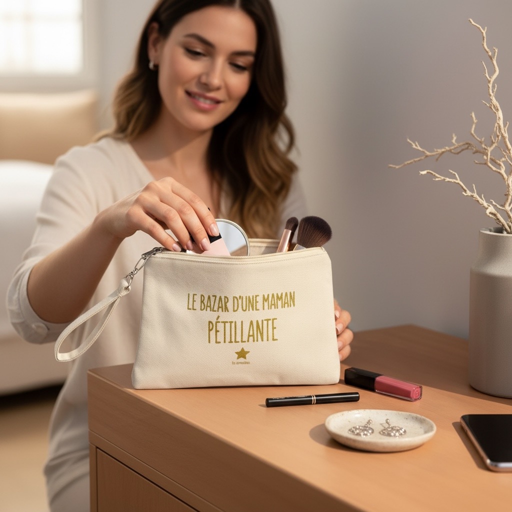 Pochette Zippée Femme pour Maman Pétillante – Idée Cadeau
