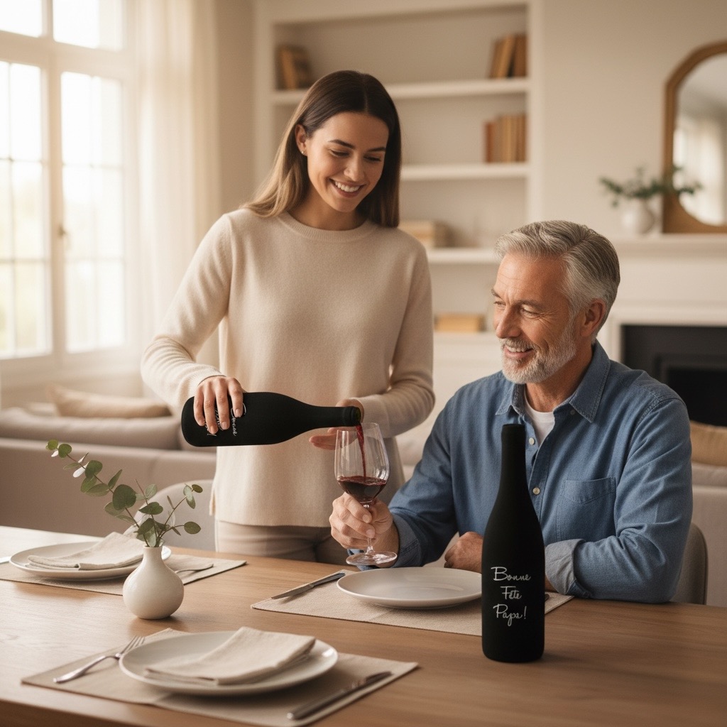 Duo Chaussettes Bouteilles de Vin, Motifs Fête des Pères