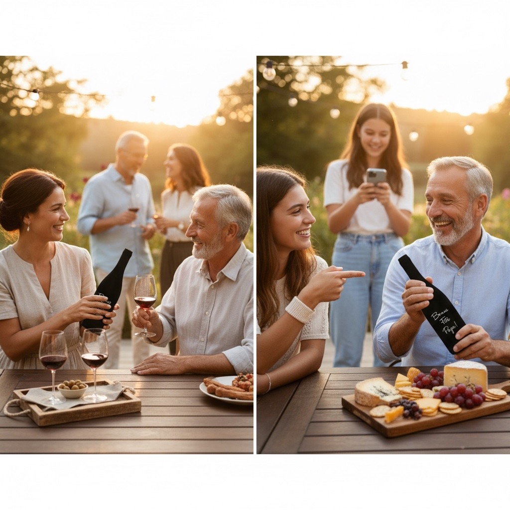 Duo Chaussettes Bouteilles de Vin, Motifs Fête des Pères