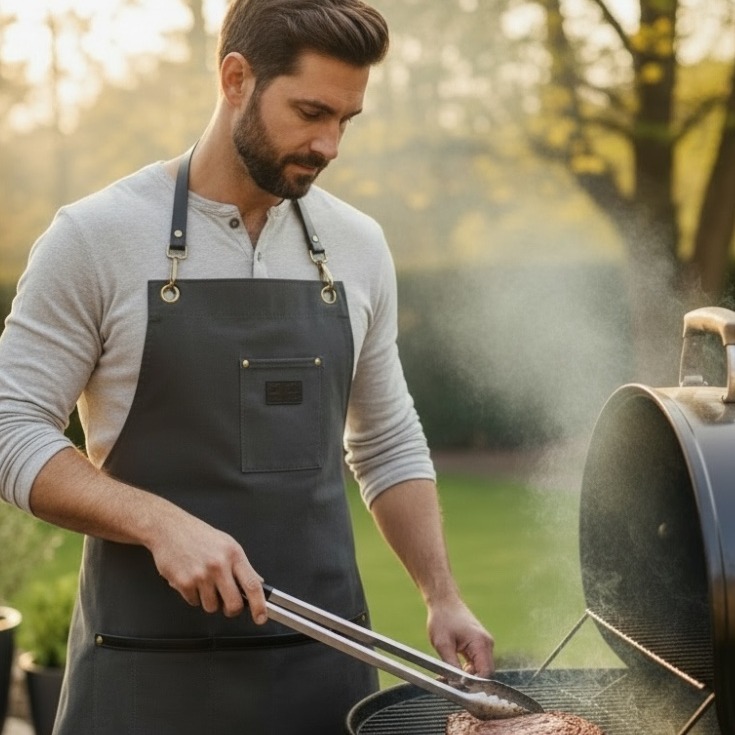 Tablier Cuisine, Barbecue Aubrac, résistant/Cendre/PrimeCuts